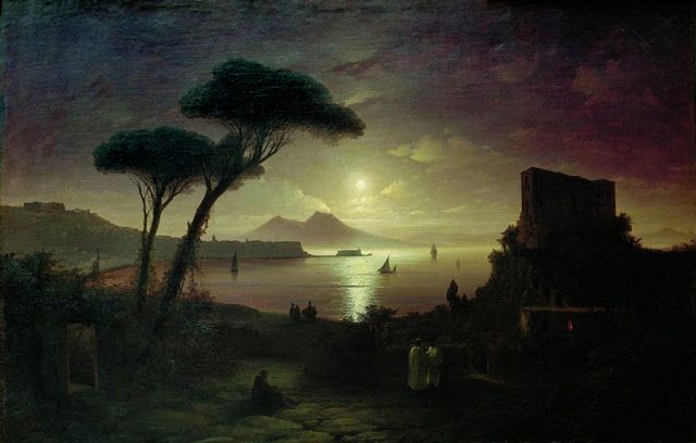 Bay of Naples at Moonlit Night,