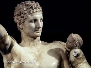 Hermes holding Dionysos